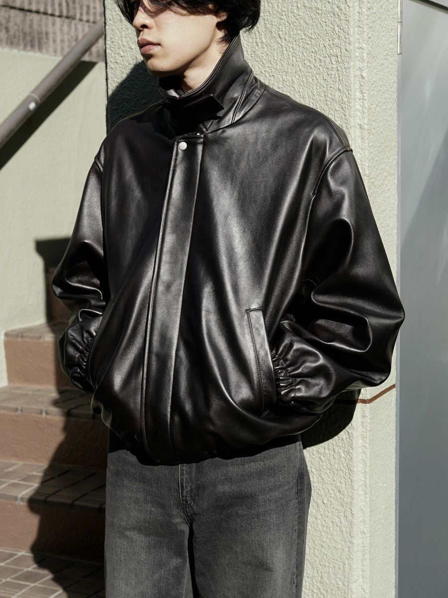 SHEEP LEATHER ZIP SHORT JACKET[DARK BROWN] | 1LDK (ワンエルディー