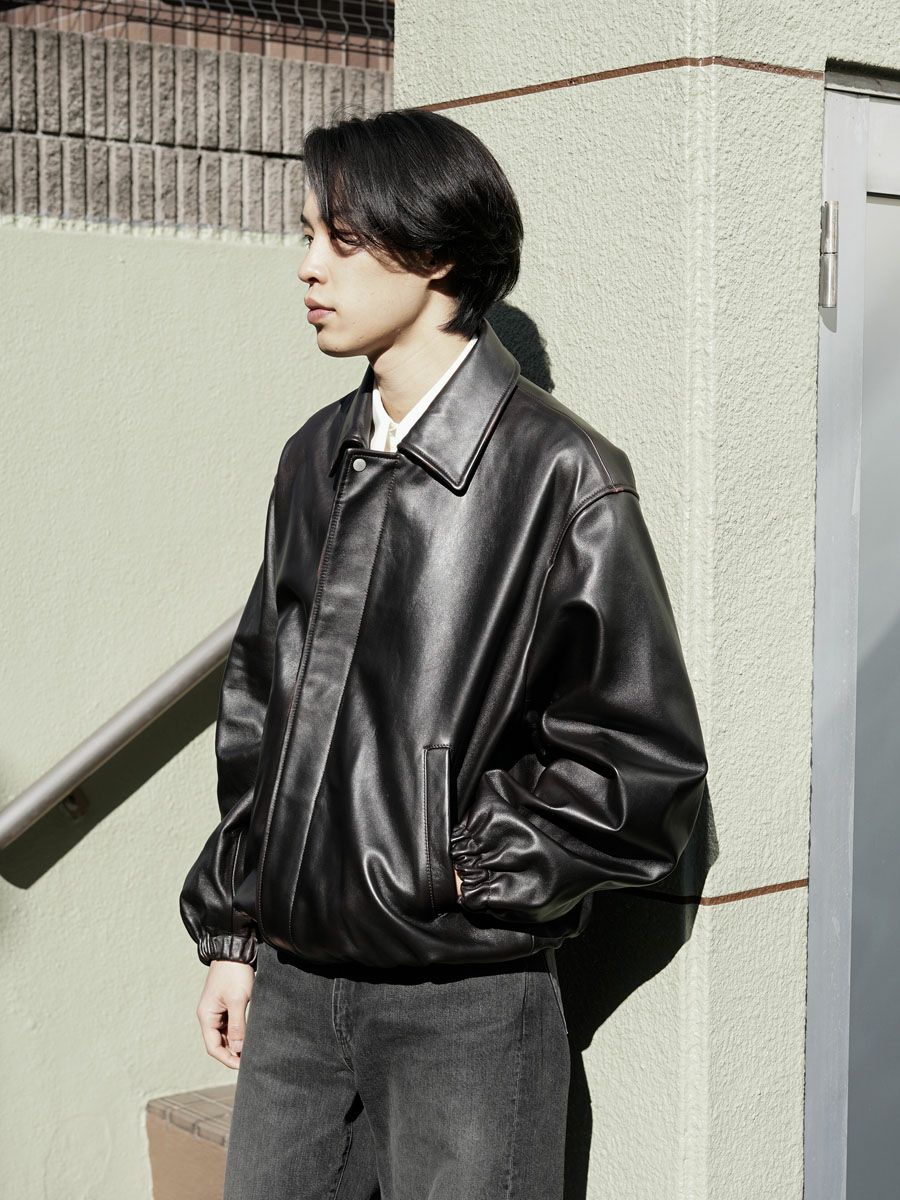 SHEEP LEATHER ZIP SHORT JACKET[DARK BROWN] | 1LDK (ワンエルディー