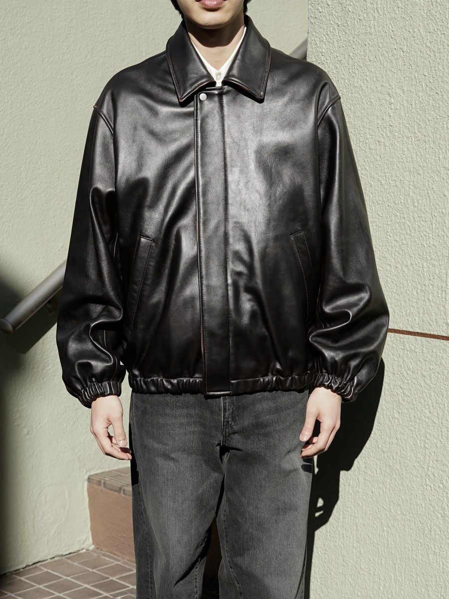 SHEEP LEATHER ZIP SHORT JACKET[DARK BROWN] | 1LDK (ワンエルディー