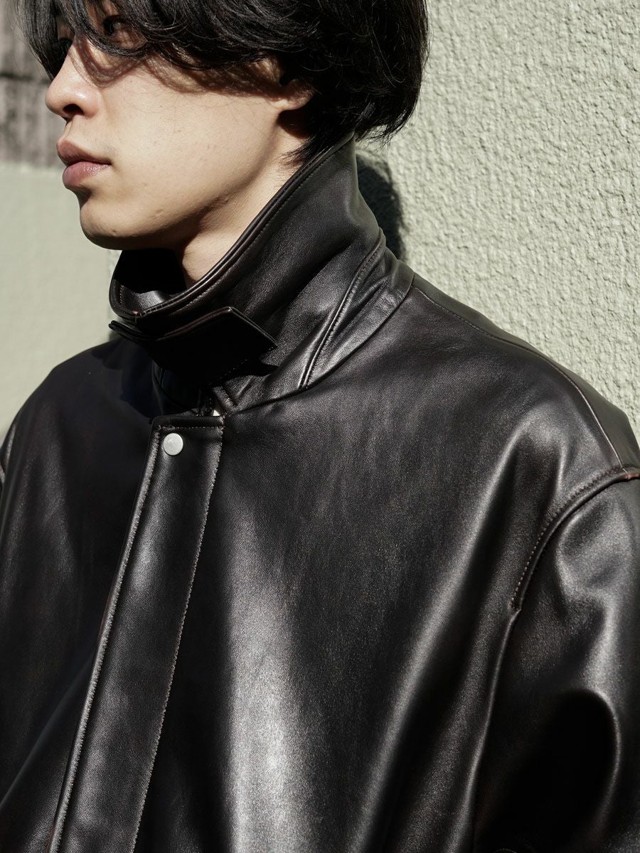 ジャケット・アウター SHEEP LEATHER ZIP SHORT JACKET ssstein - 【再販売通知受付可能】Sheep Leather Zip Short Jacket