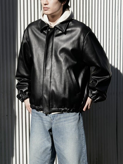SHEEP LEATHER ZIP SHORT JACKET[BLACK] | 1LDK (ワンエルディーケー 