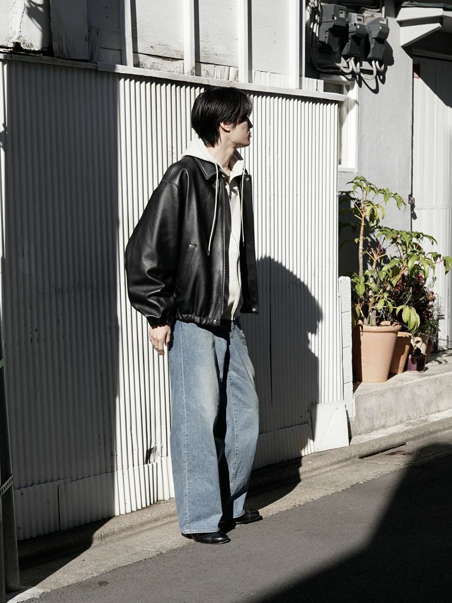 SHEEP LEATHER ZIP SHORT JACKET[BLACK] | 1LDK (ワンエルディーケー