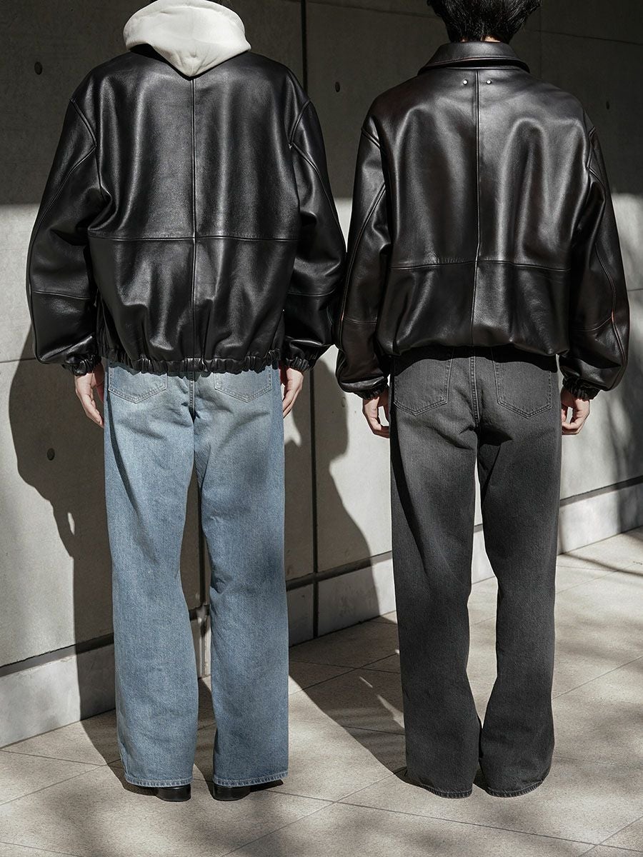 SHEEP LEATHER ZIP SHORT JACKET[BLACK] | 1LDK (ワンエルディーケー