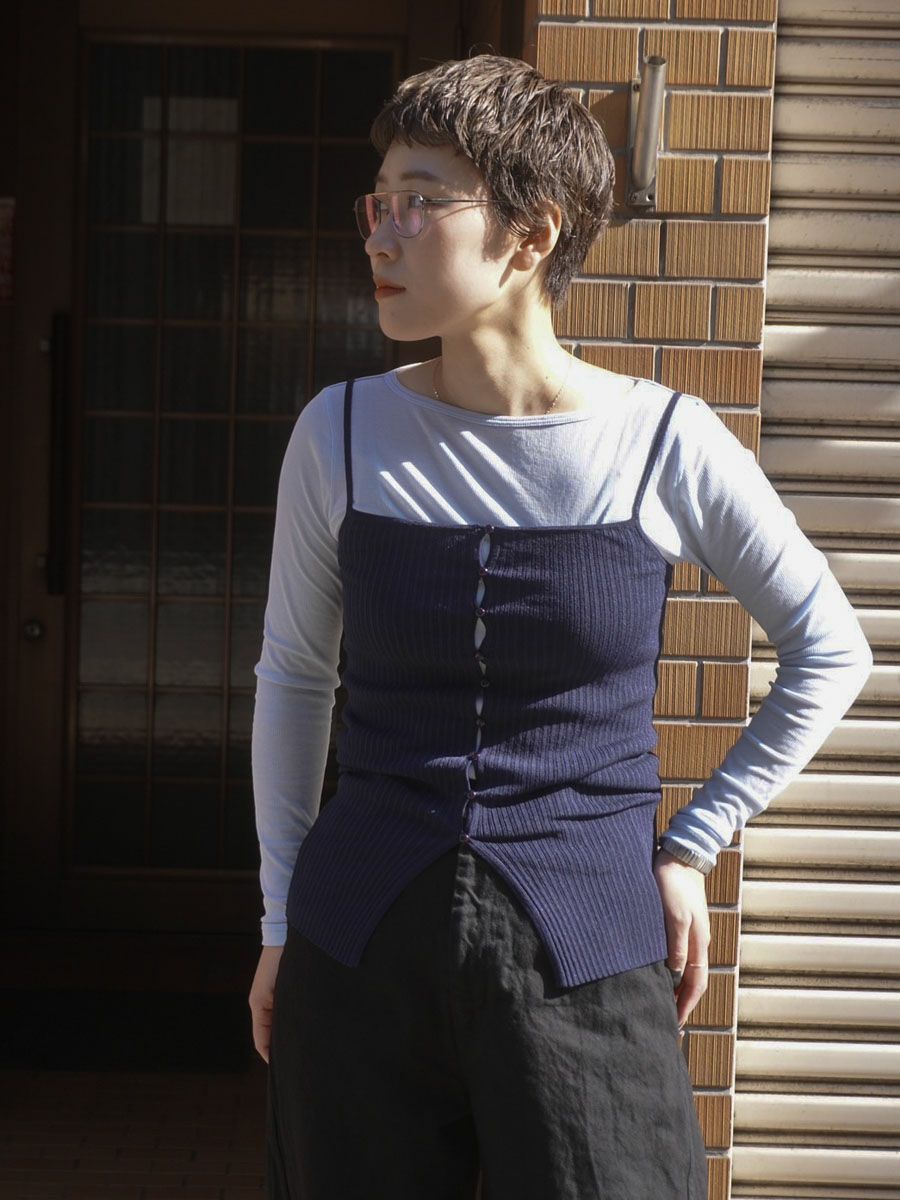 RIB KNIT CAMISOLE[D.NAVY] | 1LDK (ワンエルディーケー) 公式サイト