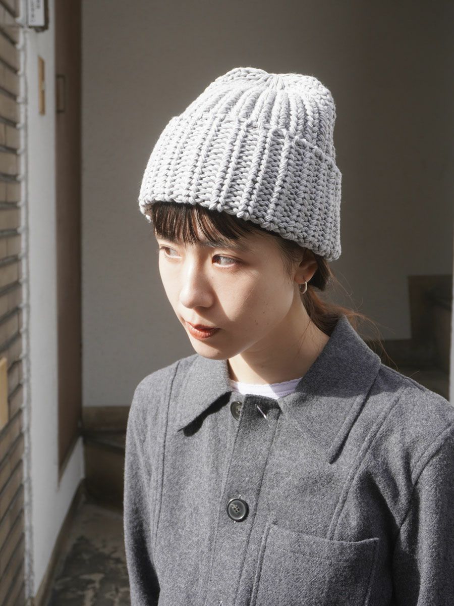 POLY COTTON CHUNKY WATCH CAP[L.GRAY] | 1LDK (ワンエルディーケー
