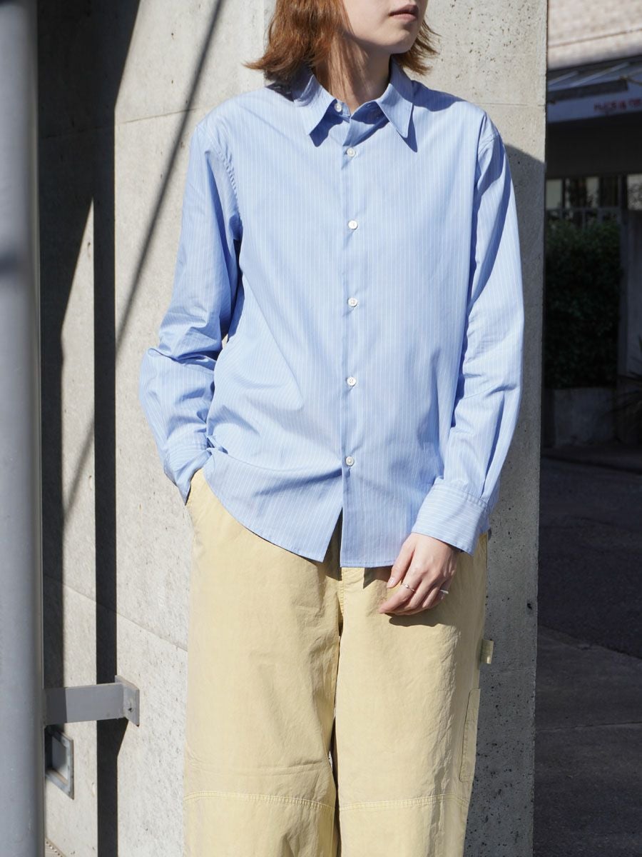 MY BASIC REGULAR COLLAR SHIRT SMALL STRIPE[BLUE] | 1LDK (ワンエル