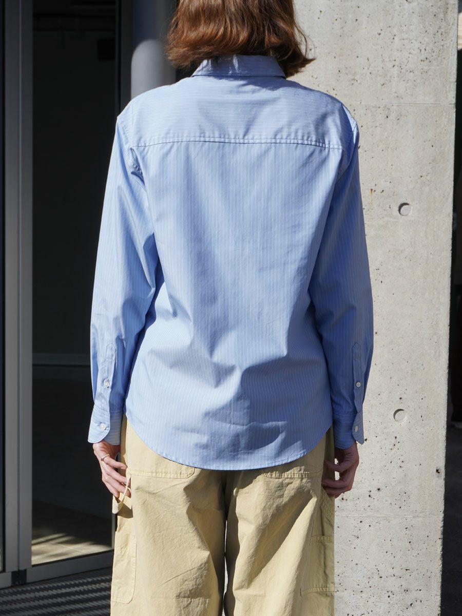 MY BASIC REGULAR COLLAR SHIRT SMALL STRIPE[BLUE] | 1LDK (ワンエル