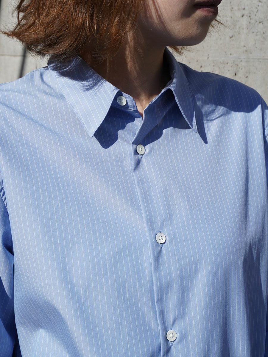 MY BASIC REGULAR COLLAR SHIRT SMALL STRIPE[BLUE] | 1LDK (ワンエル