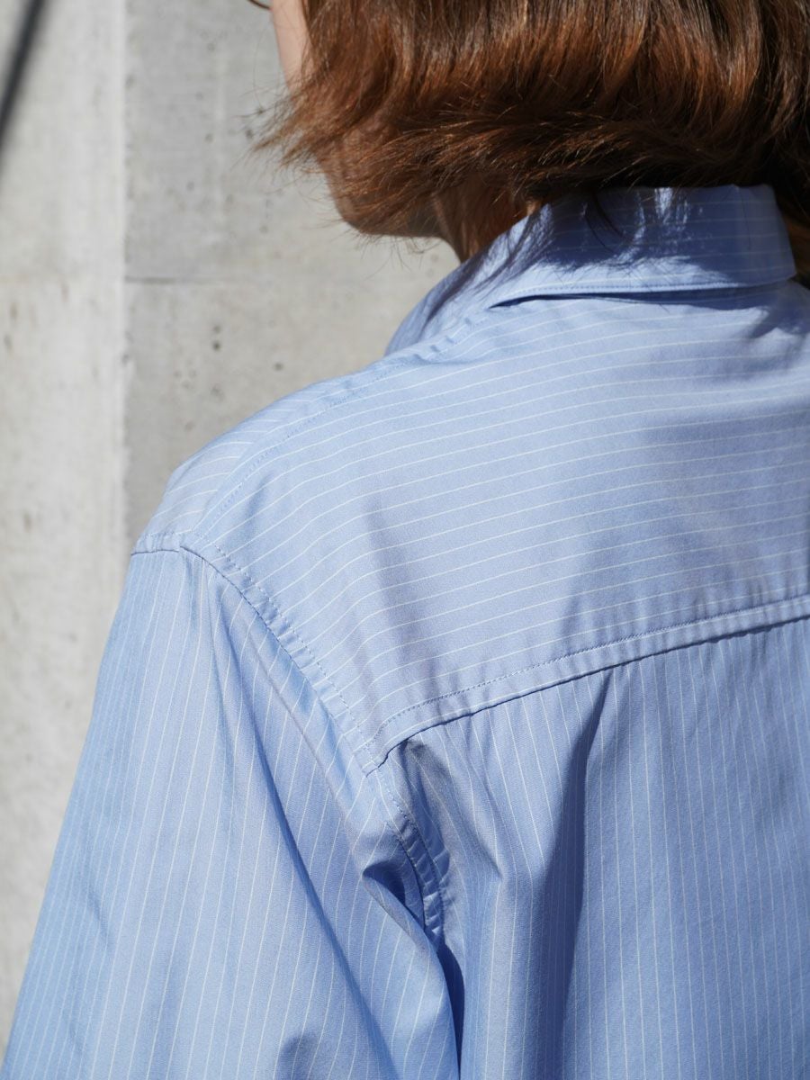 MY BASIC REGULAR COLLAR SHIRT SMALL STRIPE[BLUE] | 1LDK (ワンエル