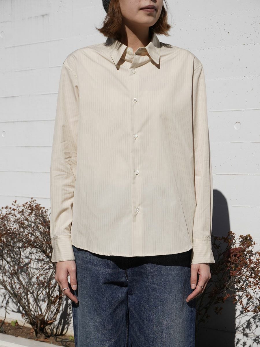 1LDK SELECT - 新品　MY マイ　プルオーバー　ボックスシルエット シャツ　1LDK MY BASIC REGULAR COLLAR SHIRT SMALL STRIPE[ECRU] | 1LDK (ワンエル