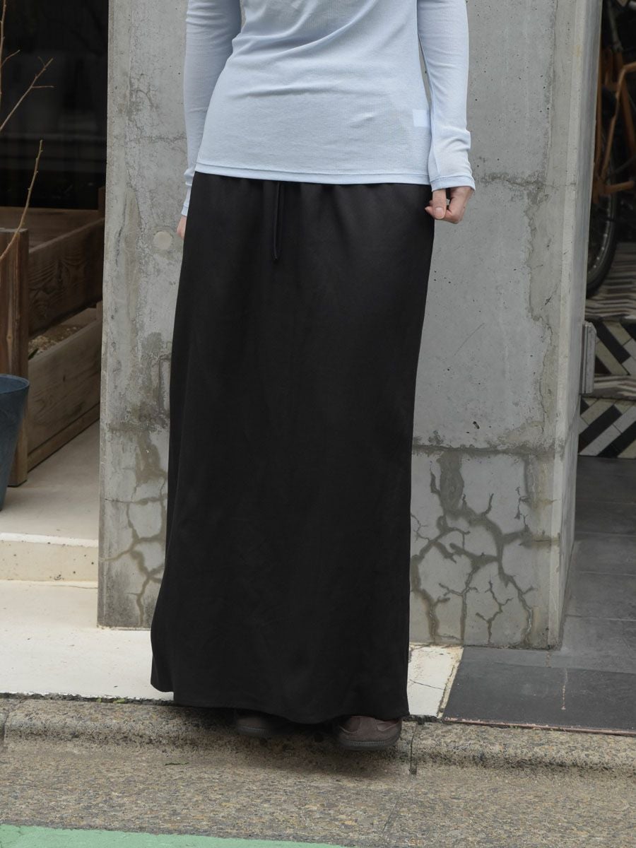RAYON LINEN EASY MAXI SKIRT[BLACK] | 1LDK (ワンエルディーケー