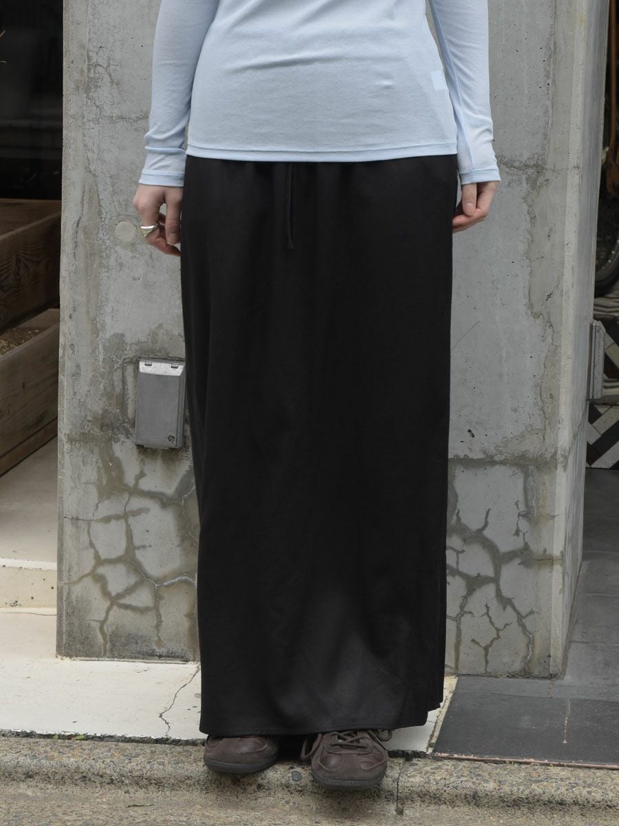 RAYON LINEN EASY MAXI SKIRT[BLACK] | 1LDK (ワンエルディーケー