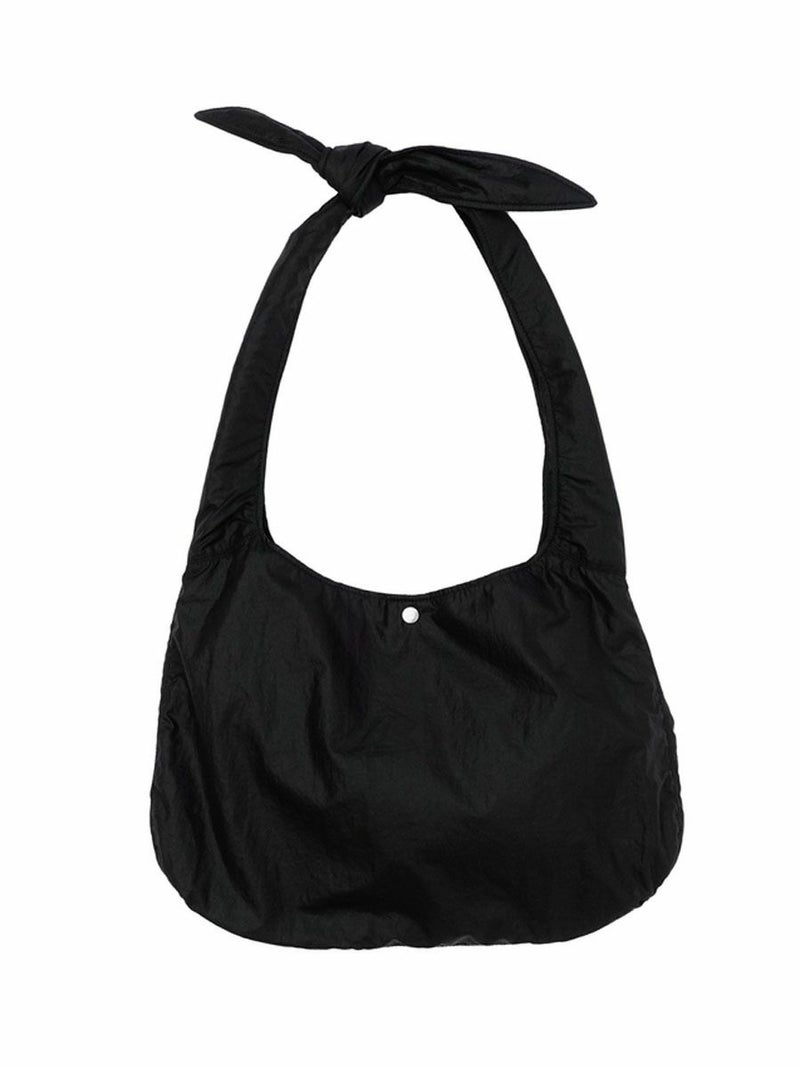 KNOTTED LEATHER LIKE NYLON SHOULDER BAG[BLACK] | 1LDK (ワンエル 