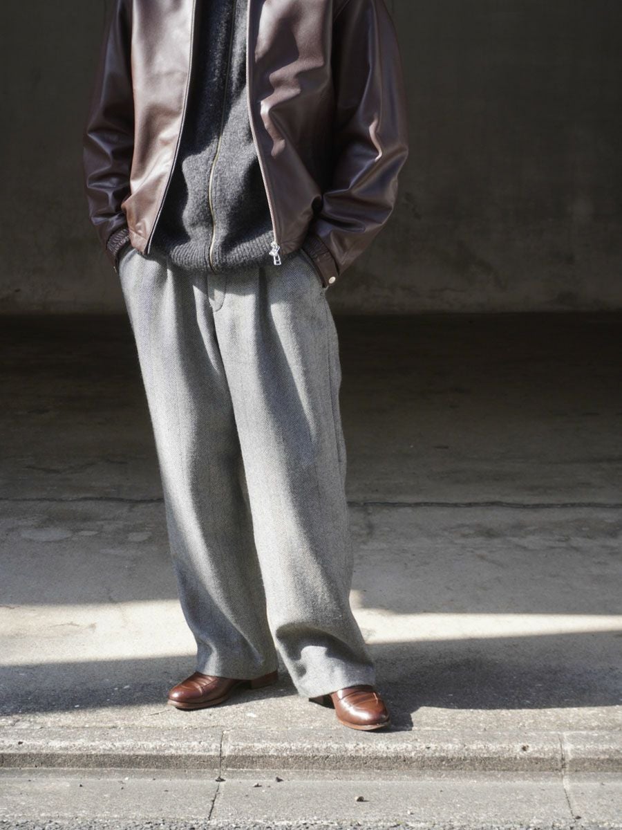 N.N.Z. TROUSERS W[GRAY HERRINGBONE] | 1LDK (ワンエルディーケー
