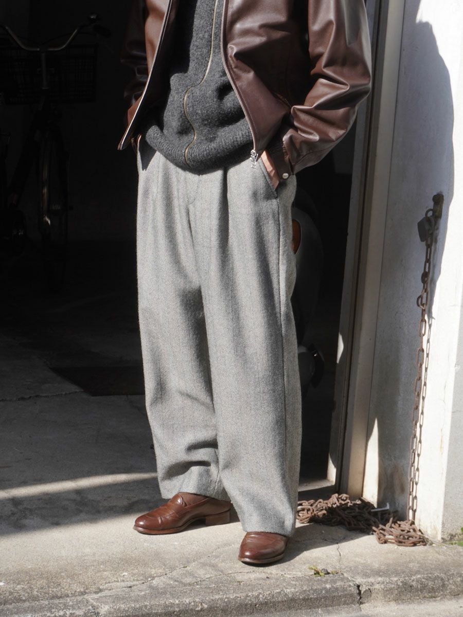N.N.Z. TROUSERS W[GRAY HERRINGBONE] | 1LDK (ワンエルディーケー