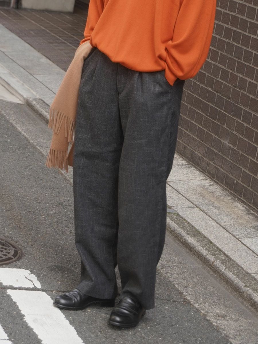 N.N.Z. TROUSERS W[CHACOAL KASURI] | 1LDK (ワンエルディーケー) 公式