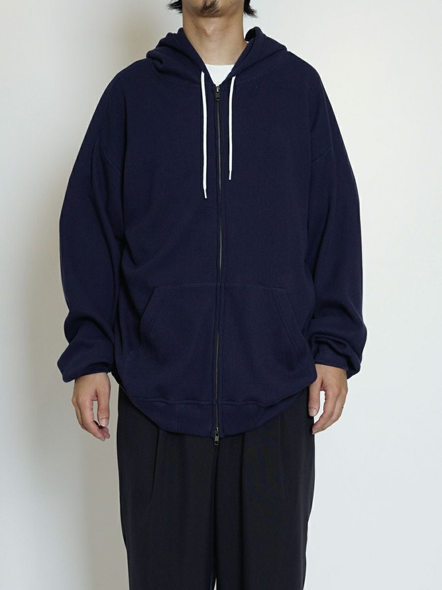 WAFFLE ZIP HOODIE[NAVY] | 1LDK (ワンエルディーケー) 公式サイト