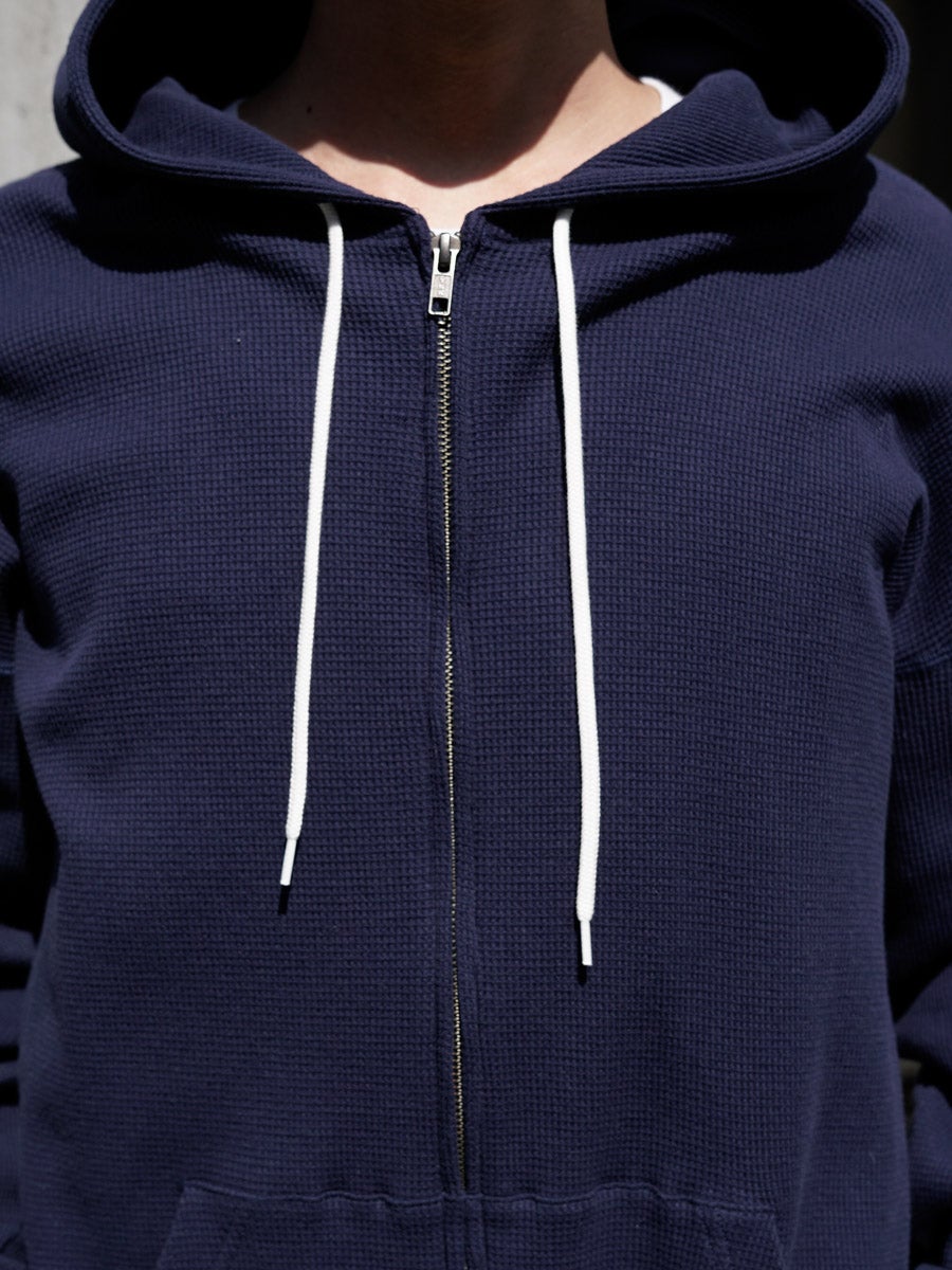 WAFFLE ZIP HOODIE[NAVY] | 1LDK (ワンエルディーケー) 公式サイト