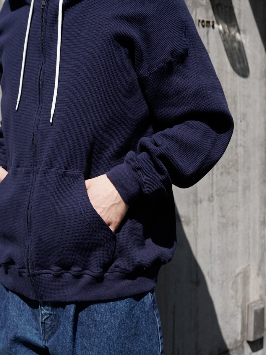 WAFFLE ZIP HOODIE[NAVY] | 1LDK (ワンエルディーケー) 公式サイト