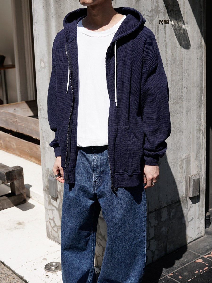 WAFFLE ZIP HOODIE[NAVY] | 1LDK (ワンエルディーケー) 公式サイト