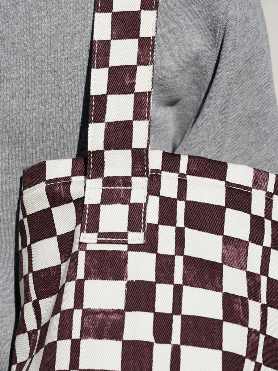 Checkered Bucket Tote Bag[BURGUNDY] | 1LDK (ワンエルディーケー