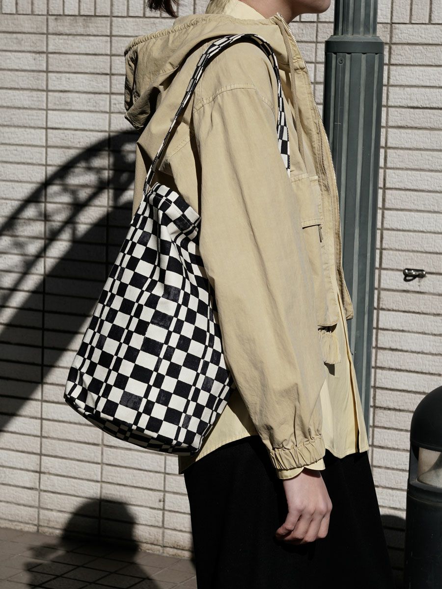 Checkered Bucket Tote Bag[NAVY] | 1LDK (ワンエルディーケー) 公式サイト