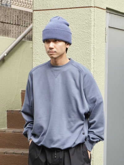TECH SWEAT CREW FREEDOM SLEEVE[SMOKE BLUE] | 1LDK (ワンエルディー 
