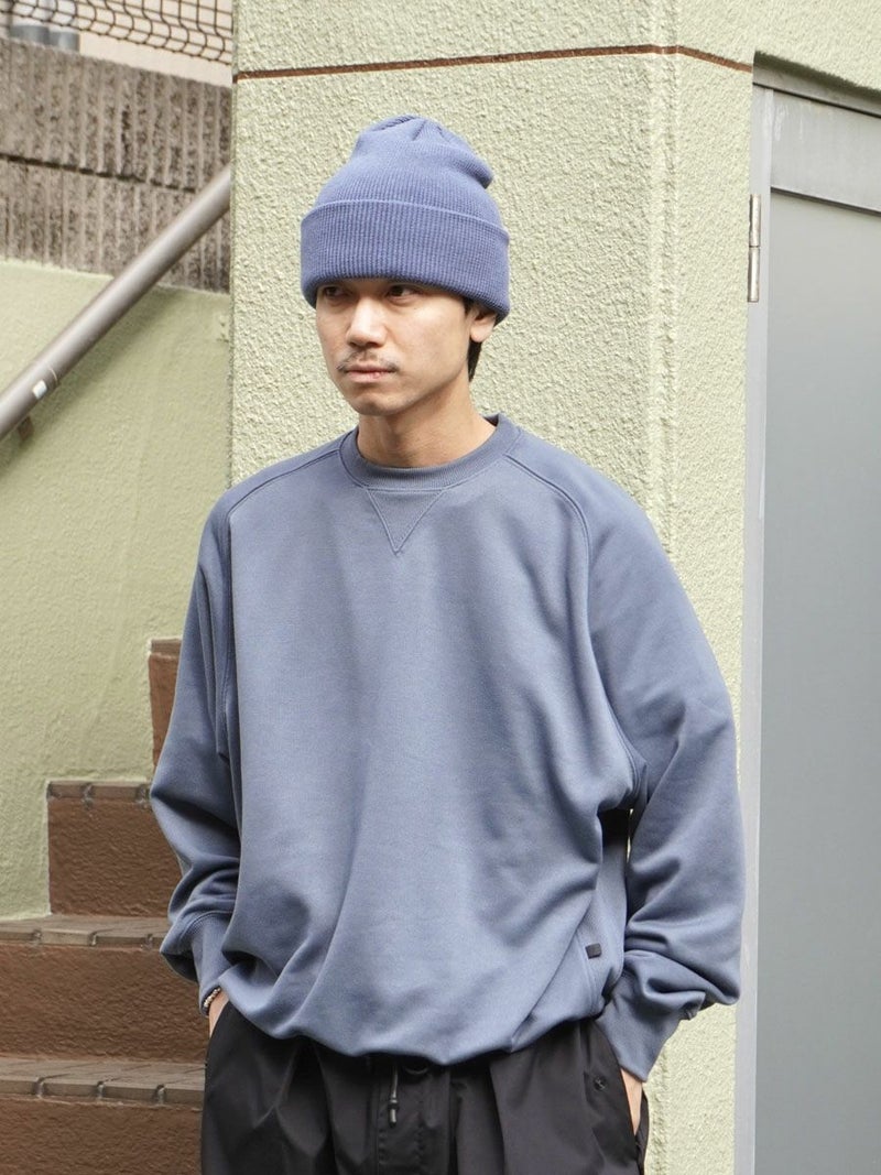 TECH SWEAT CREW FREEDOM SLEEVE[SMOKE BLUE] | 1LDK (ワンエルディー 
