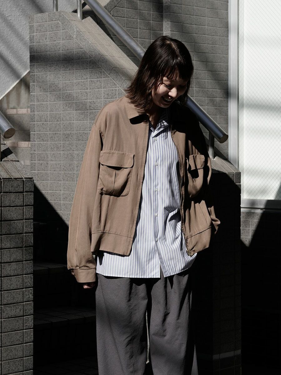 46G Stripe Delta Shirt[SAX BLACK] | 1LDK (ワンエルディーケー) 公式