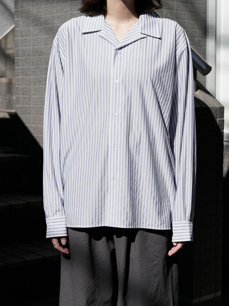 46G Stripe Delta Shirt[SAX BLACK] | 1LDK (ワンエルディーケー) 公式