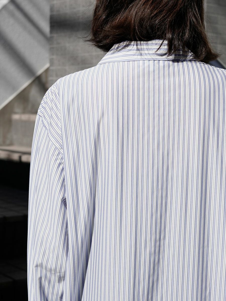 46G Stripe Delta Shirt[SAX BLACK] | 1LDK (ワンエルディーケー) 公式