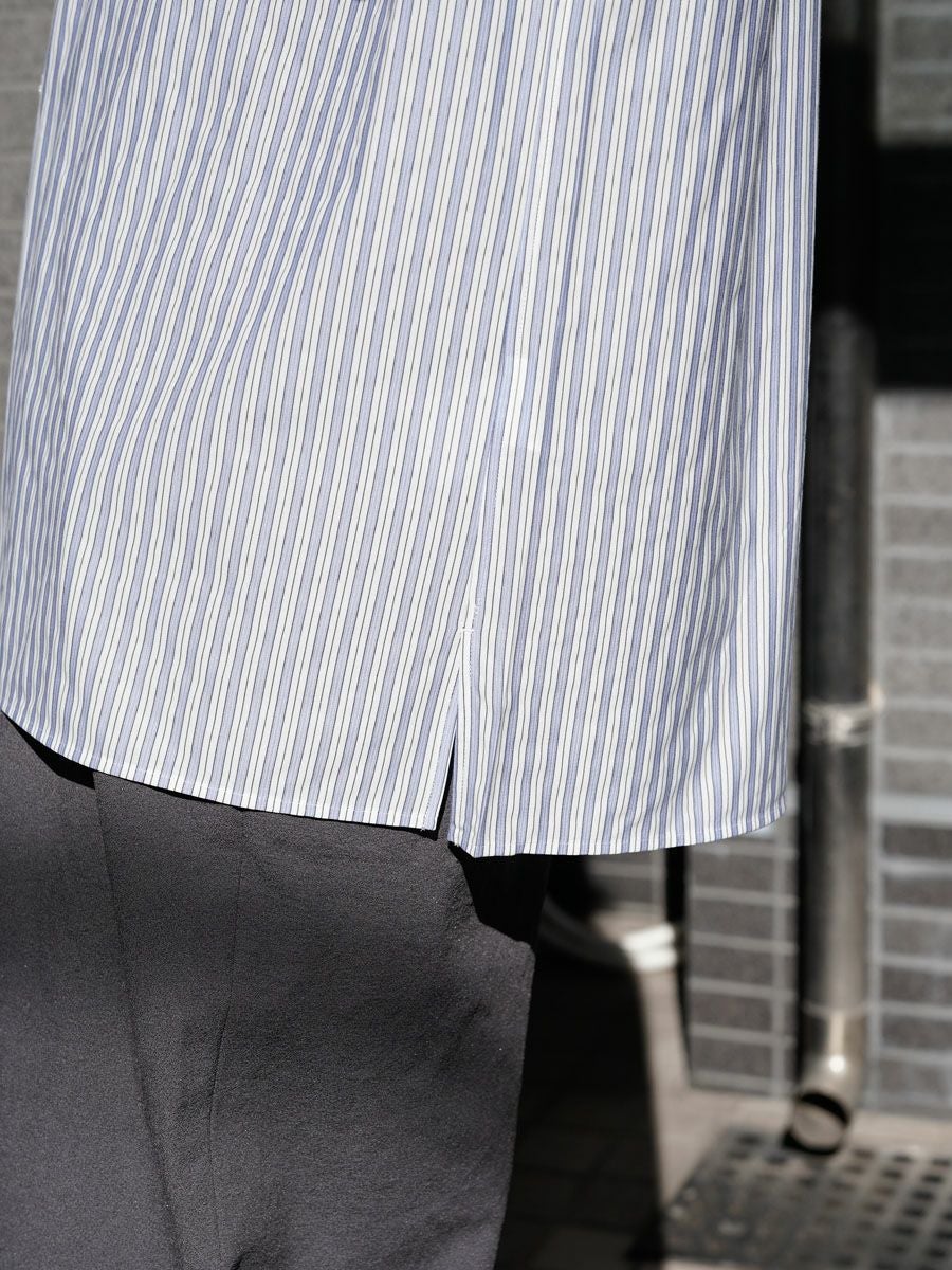 46G Stripe Delta Shirt[SAX BLACK] | 1LDK (ワンエルディーケー) 公式