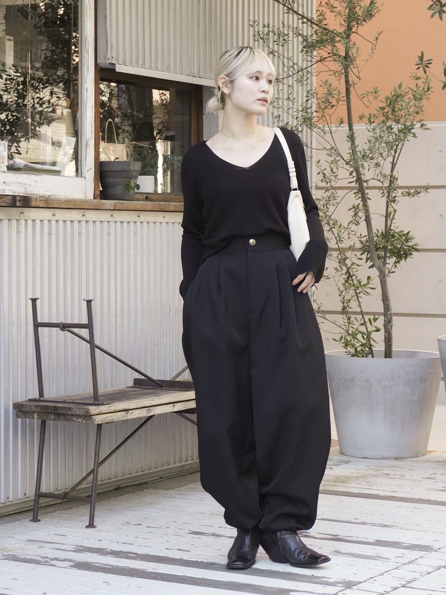 WOMENS】BALOON TUCK PANTS[BLACK] | 1LDK (ワンエルディーケー) 公式