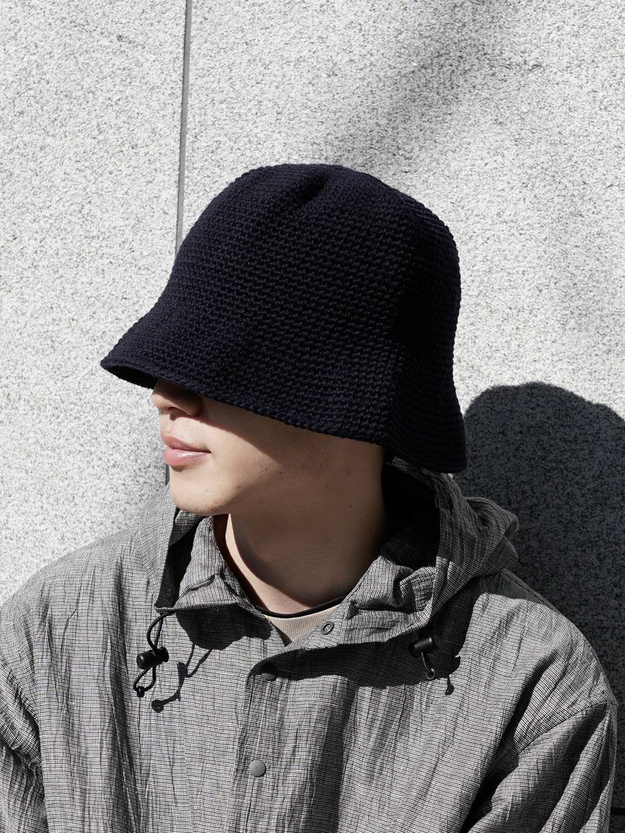 HANDMADE KNIT WOOL BALLOON HAT[NAVY] | 1LDK (ワンエルディーケー