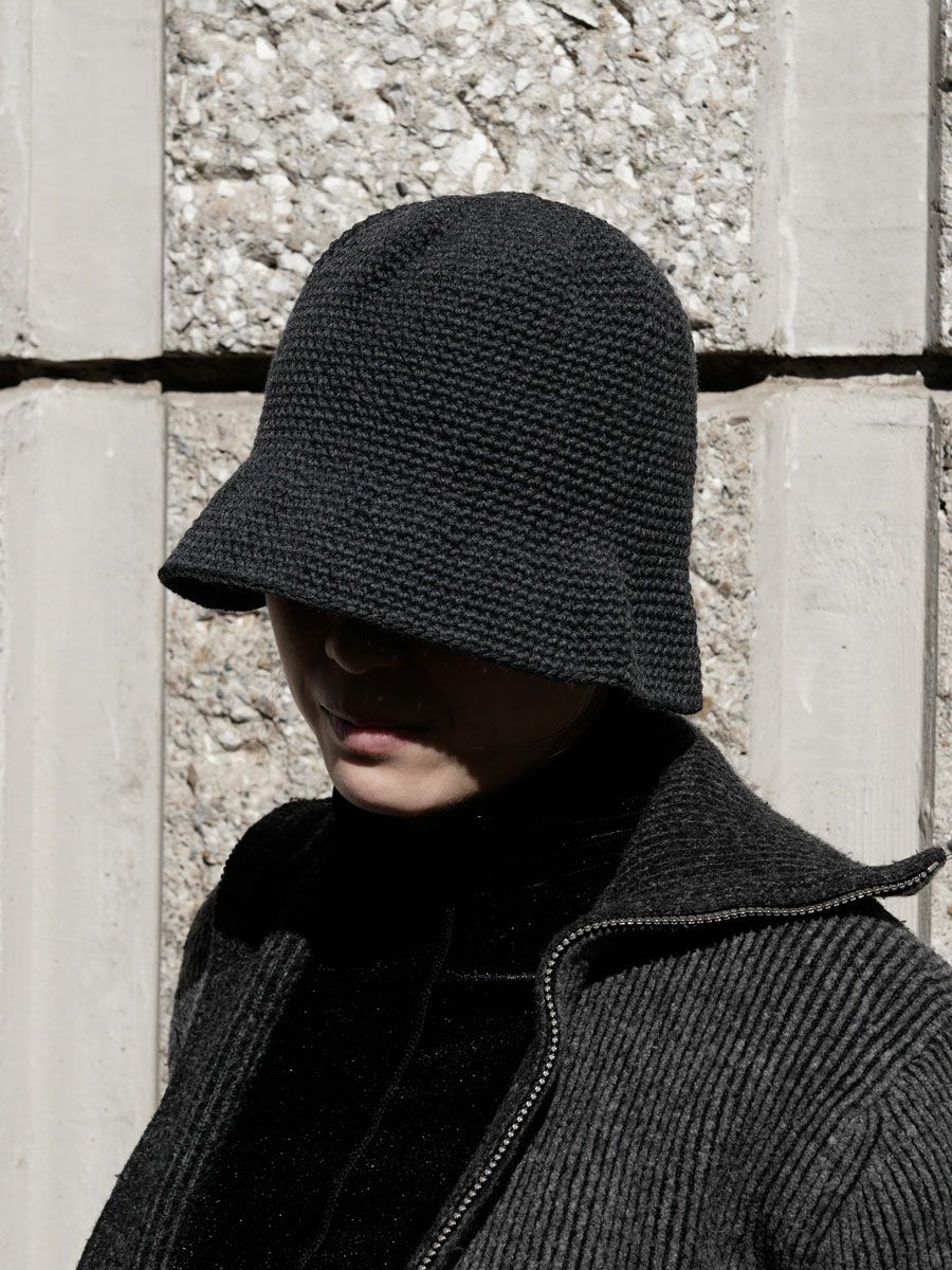 HANDMADE KNIT WOOL BALLOON HAT[CHARCOAL] | 1LDK (ワンエルディー