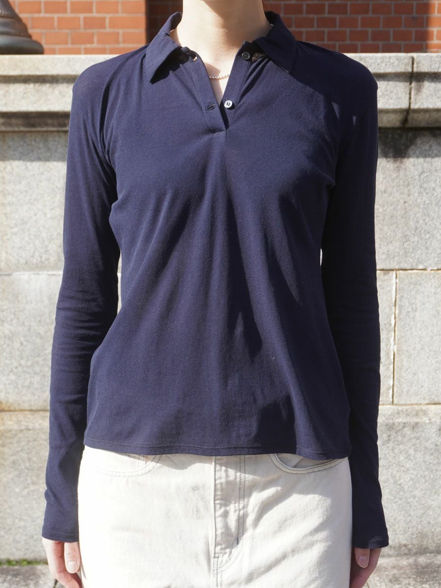 Long-Sleeve Polo Shirt[NAVY] | 1LDK (ワンエルディーケー) 公式サイト