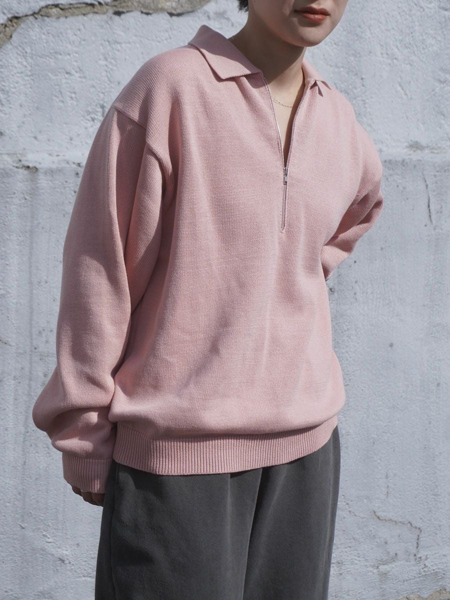 COTTON KNIT HALF ZIP[L.PINK] | 1LDK (ワンエルディーケー) 公式サイト