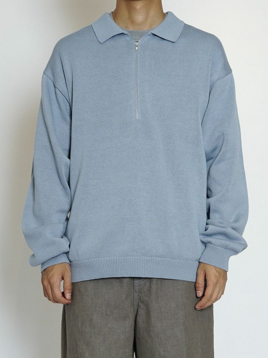COTTON KNIT HALF ZIP[L.BLUE] | 1LDK (ワンエルディーケー) 公式サイト