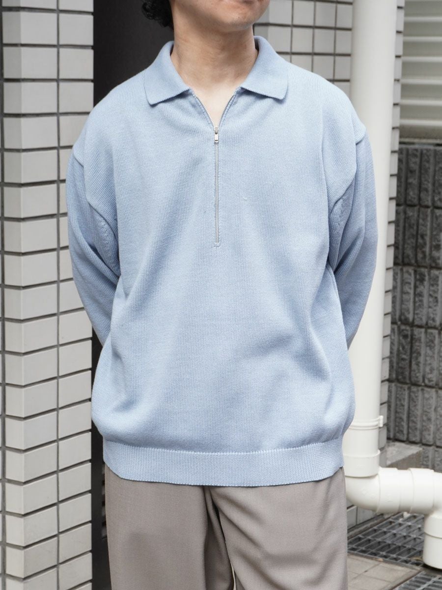 COTTON KNIT HALF ZIP[L.BLUE] | 1LDK (ワンエルディーケー) 公式サイト