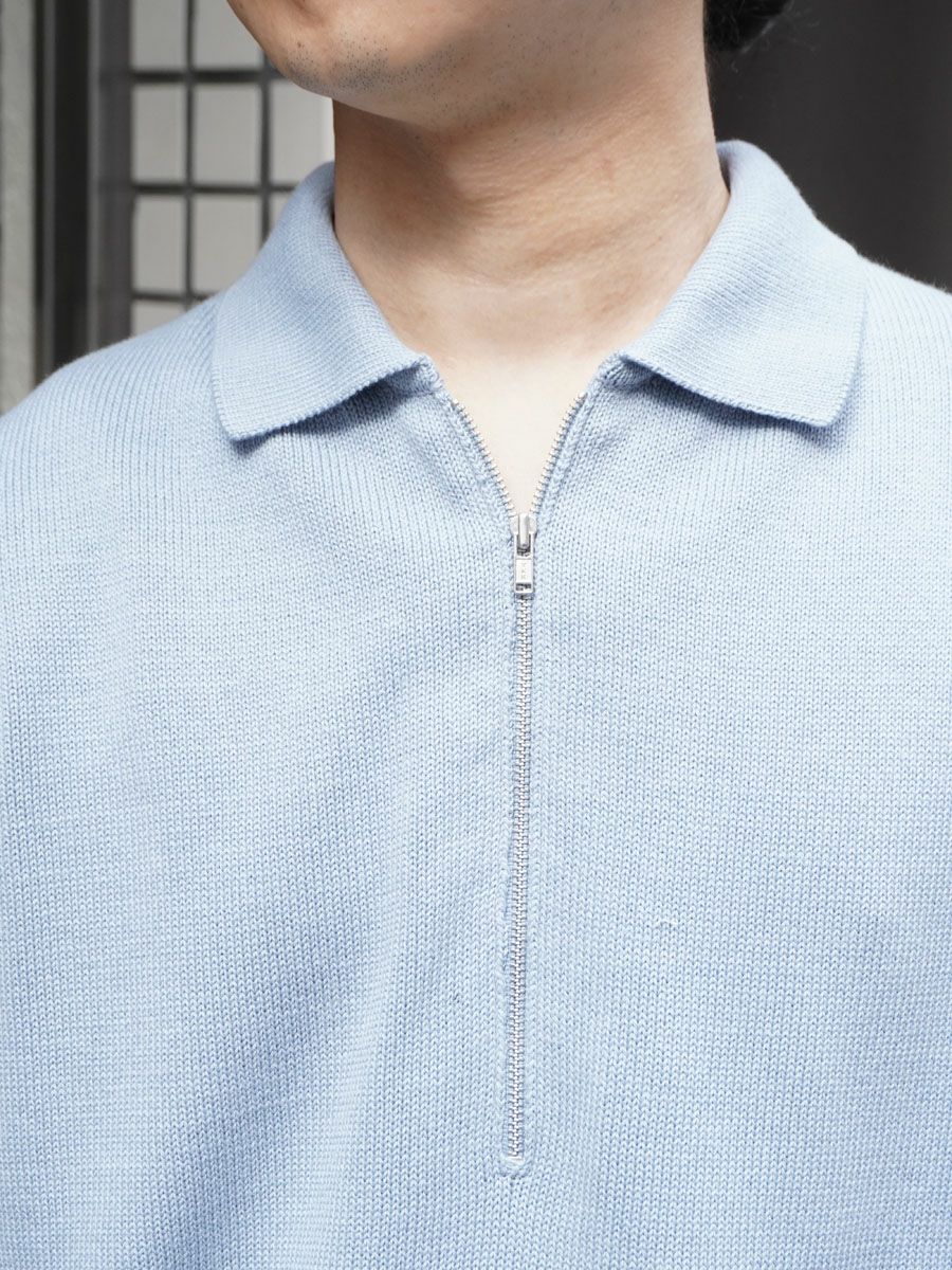 COTTON KNIT HALF ZIP[L.BLUE] | 1LDK (ワンエルディーケー) 公式サイト