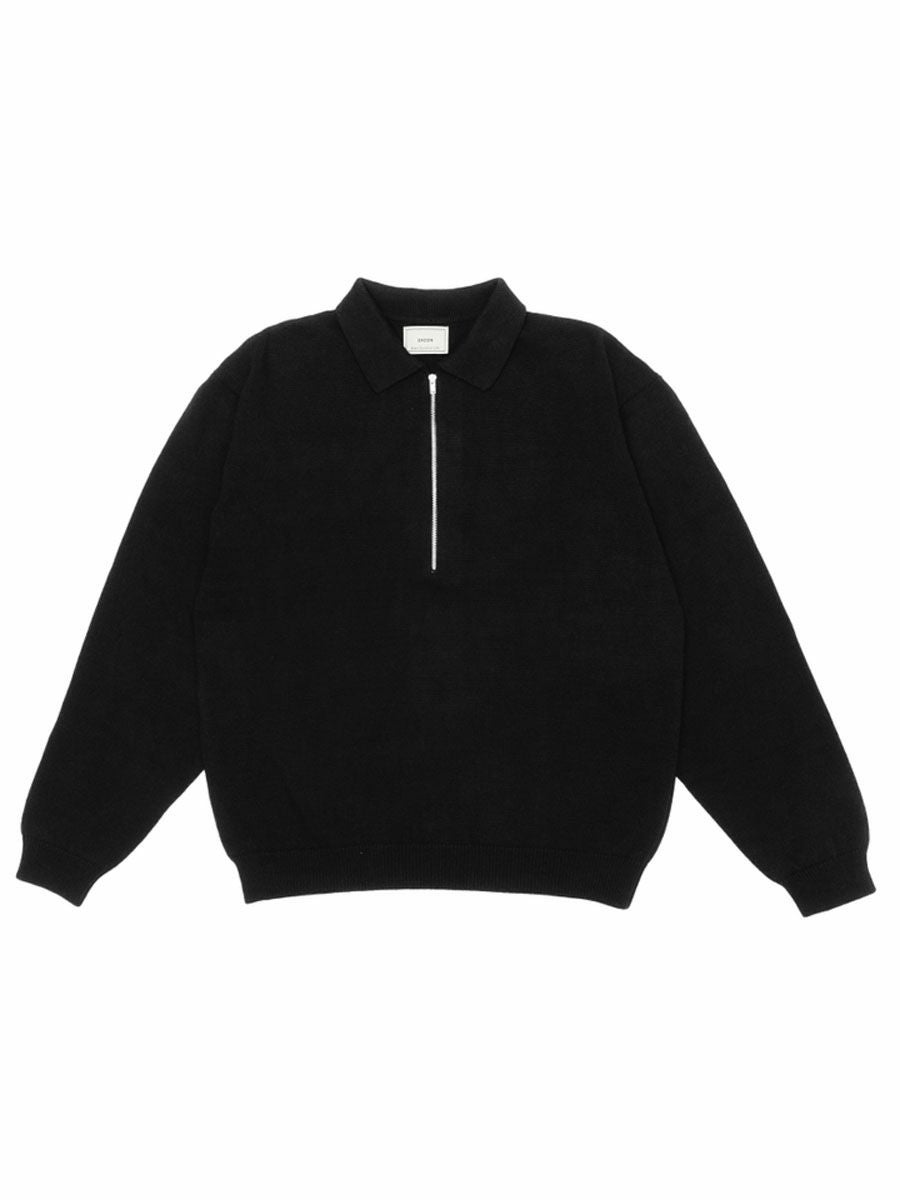COTTON KNIT HALF ZIP[BLACK] | 1LDK (ワンエルディーケー) 公式サイト