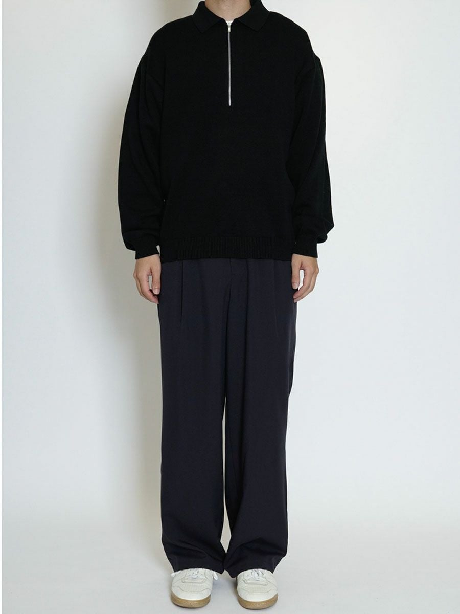 COTTON KNIT HALF ZIP[BLACK] | 1LDK (ワンエルディーケー) 公式サイト