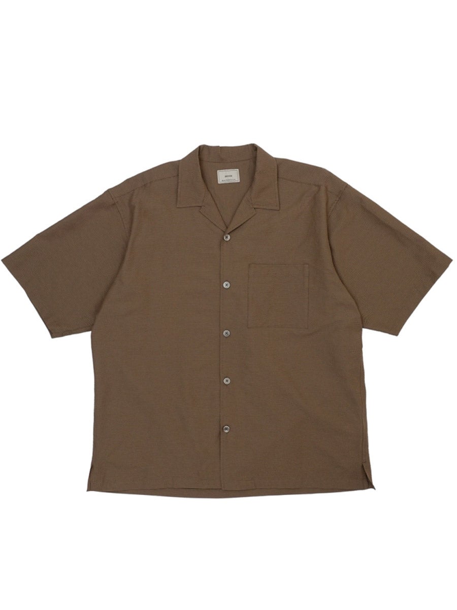 SEERSUCKER OPEN COLLAR SHIRT[D.NAVY] | 1LDK (ワンエルディーケー