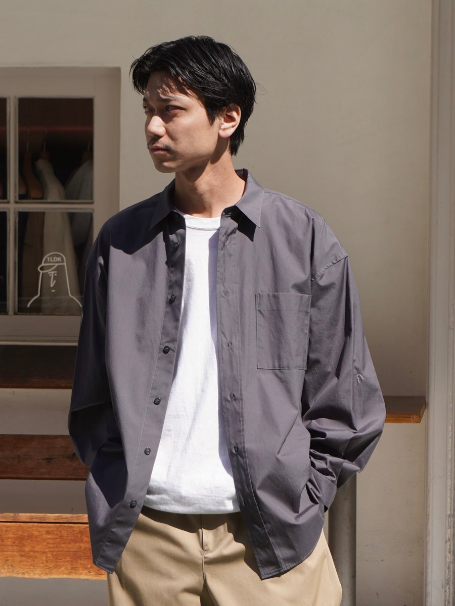 OVERSIZED L/S SHIRT[GRAY] | 1LDK (ワンエルディーケー) 公式サイト