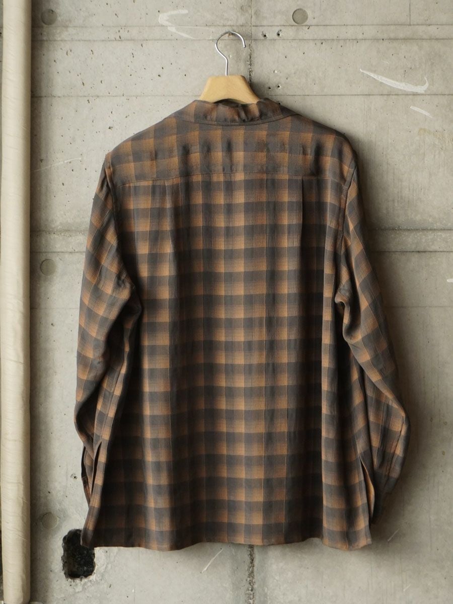 Jacquard Plaid Open Collar Shirt[ORANGE] | 1LDK (ワンエルディー