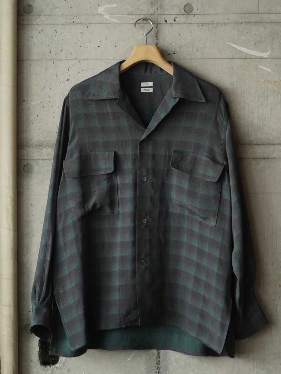 Jacquard Plaid Open Collar Shirt[GREEN] | 1LDK (ワンエルディーケー