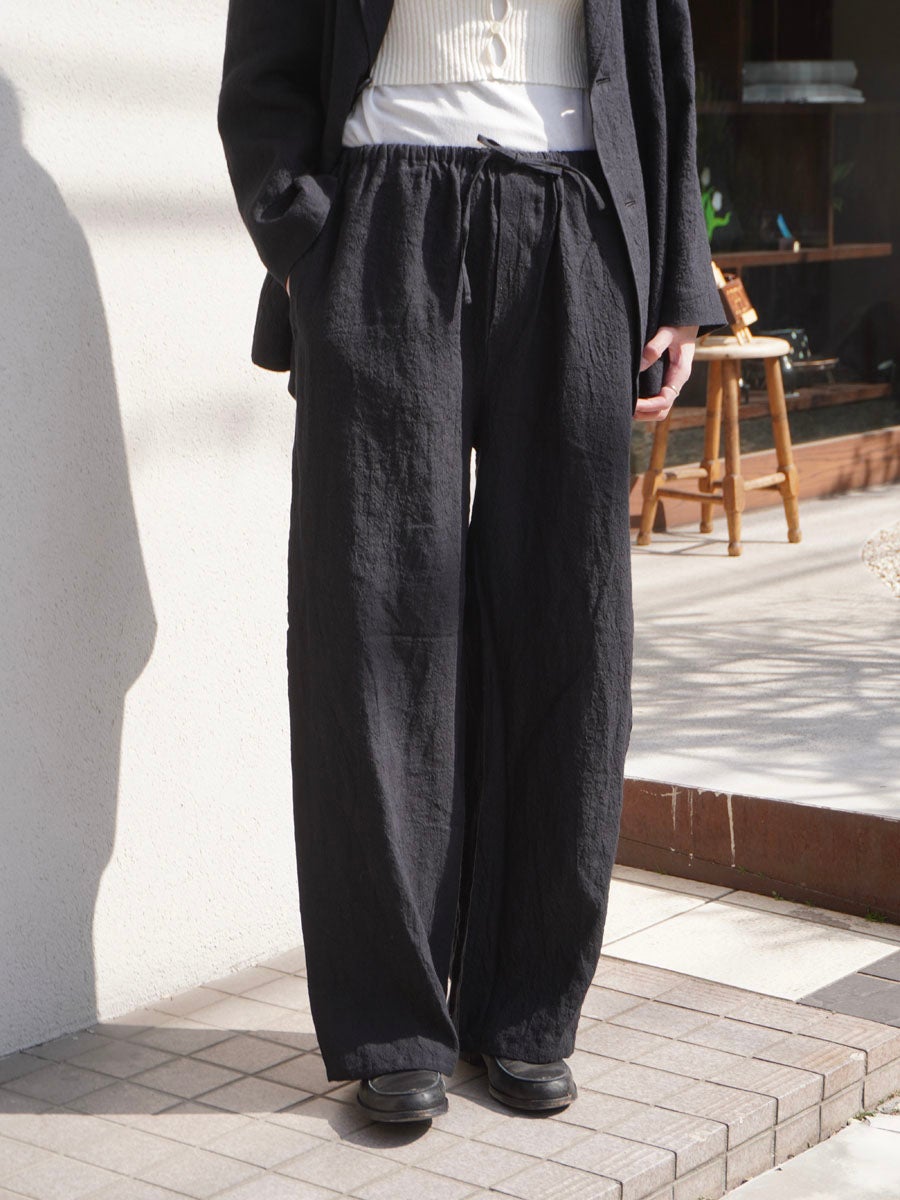 LINEN COTTON PAJAMA PANTS[BLACK] | 1LDK (ワンエルディーケー) 公式