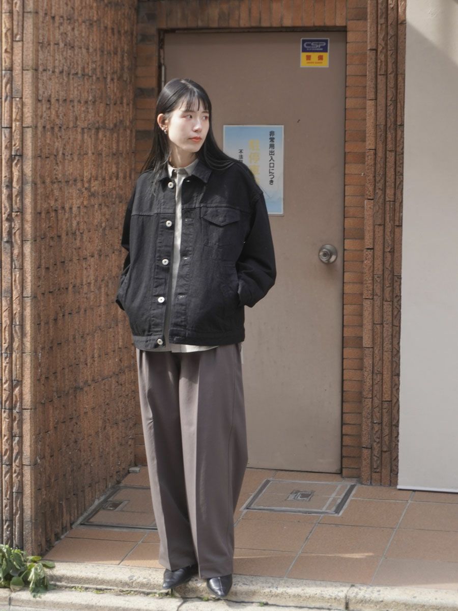 MY___ 1LDK ノーカラーデニムジャケット　ブラック　サイズ0 DENIM JACKET[BLACK] | 1LDK (ワンエルディーケー) 公式サイト
