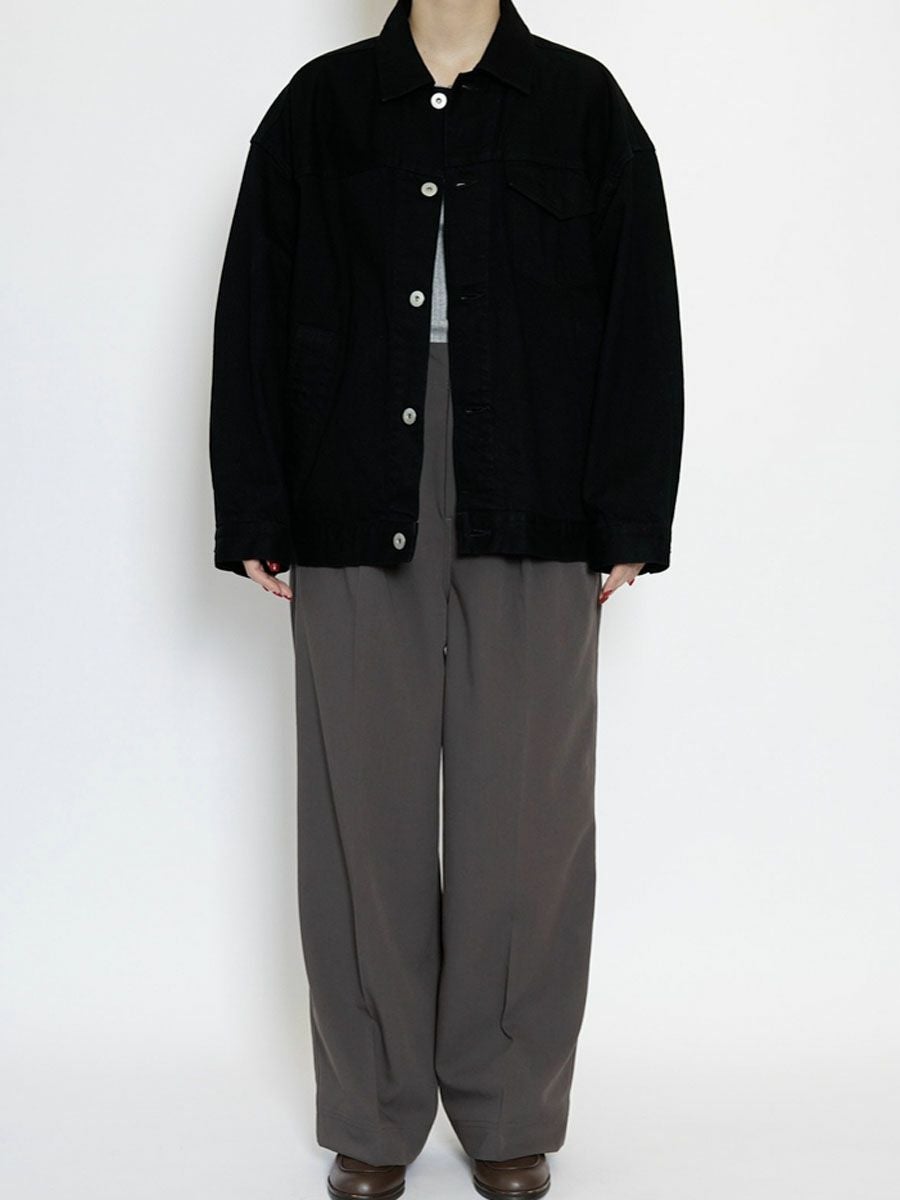 MY___ 1LDK ノーカラーデニムジャケット　ブラック　サイズ0 DENIM JACKET[BLACK] | 1LDK (ワンエルディーケー) 公式サイト