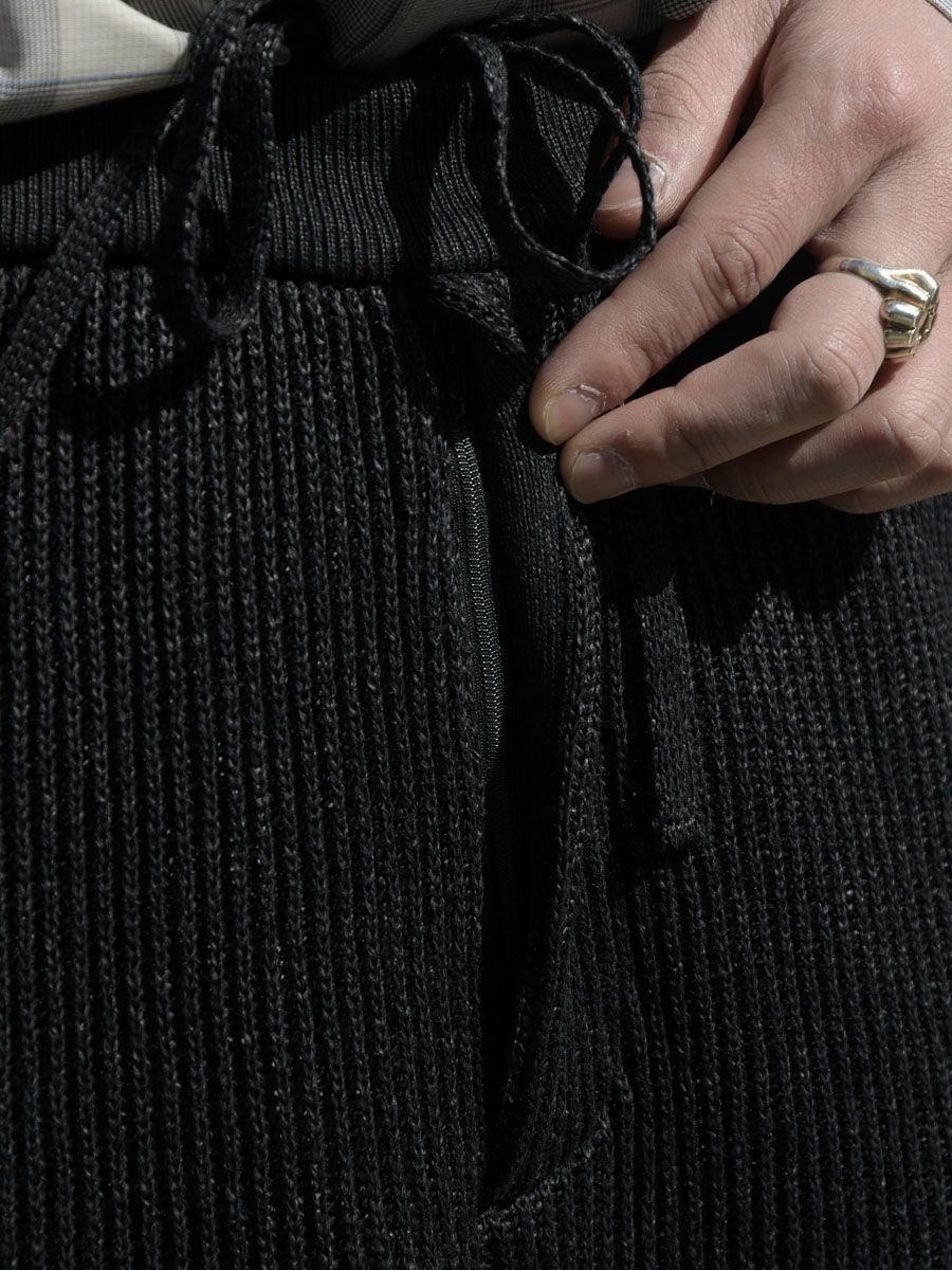 WASHI Middle-gauge AZE Wide Straight Pants[BLACK] | 1LDK (ワンエル